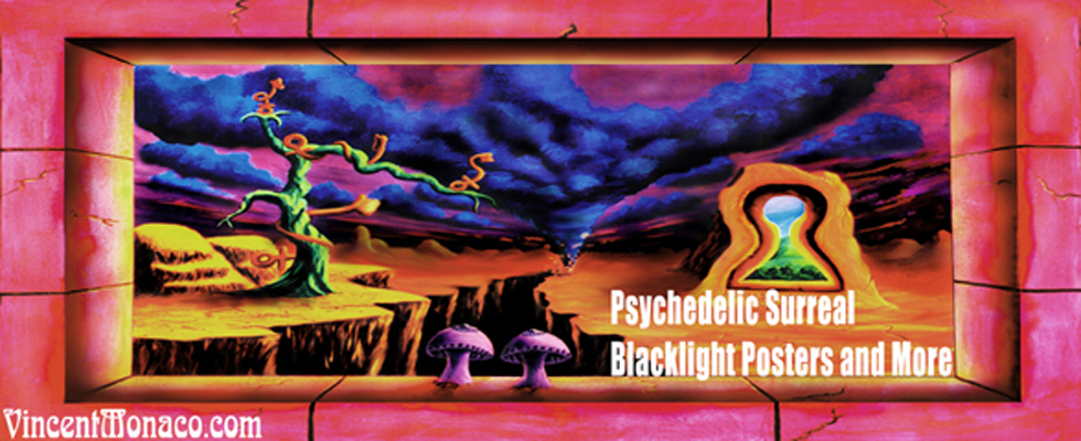 black light posters tapesties for cool bohemian hippie stoner fantasy blacklight art decor by Vincent Monaco